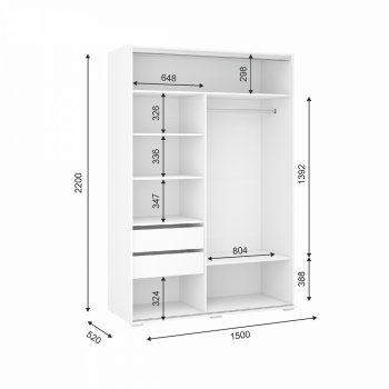 Шкаф-купе 1500 мм Оскар (ИЦ) в Серове - serov.mebel-e96.ru