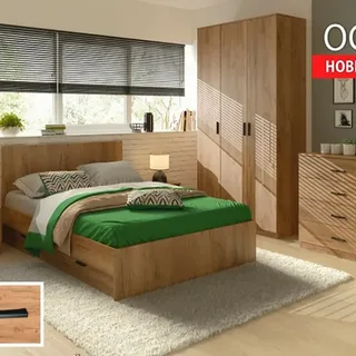 Кровать с ящиками Осло дуб (Риннер) в Серове - serov.mebel-e96.ru