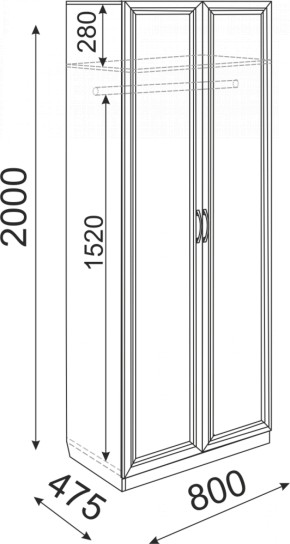 Шкаф Остин 800 мм №2 (Риннер) в Серове - serov.mebel-e96.ru