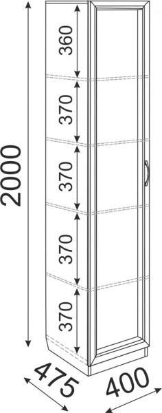 Пенал Остин М03 полки 400 (Риннер) в Серове - serov.mebel-e96.ru