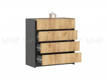 Комод 4ящ. Остин крафт/графит (Миф) в Серове - serov.mebel-e96.ru