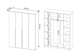Шкаф 1600 мм Пальма, Сатин (ДСВ) в Серове - serov.mebel-e96.ru