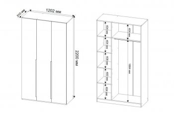 Шкаф 1200 мм Пальма с антресолью, Сатин (ДСВ) в Серове - serov.mebel-e96.ru