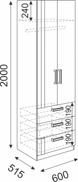 Шкаф с ящиками Волкер М4 (Риннер) в Серове - serov.mebel-e96.ru