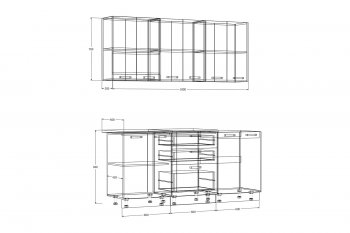 Кухонный гарнитур Рио 1800 мм (Зарон) в Серове - serov.mebel-e96.ru