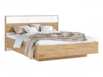 Кровать парящая Роджина с подсветкой, крафт/белый (Миф) в Серове - serov.mebel-e96.ru