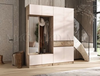 Прихожая Роджина крафт серый/кашемир, модульная (Миф) в Серове - serov.mebel-e96.ru