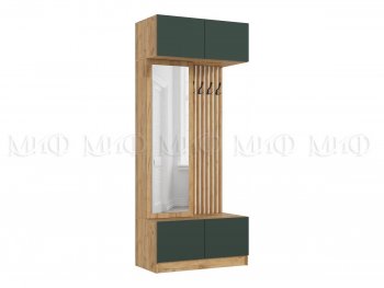 Прихожая Роджина крафт/изумруд, модульная (Миф) в Серове - serov.mebel-e96.ru