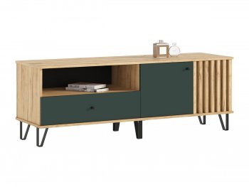Тумба ТВ (1500) Роджина крафт/изумрудный (Миф) в Серове - serov.mebel-e96.ru
