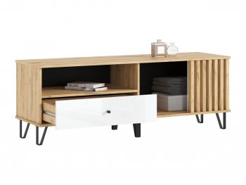 Тумба ТВ (1500) Роджина крафт/белый (Миф) в Серове - serov.mebel-e96.ru