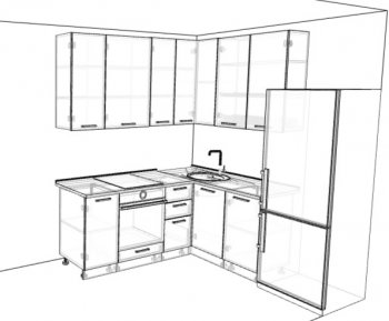 Кухонный гарнитур угловой 2000*1400 мм (Санвут) в Серове - serov.mebel-e96.ru