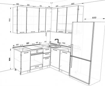 Кухонный гарнитур угловой 2000*1400 мм (Санвут) в Серове - serov.mebel-e96.ru