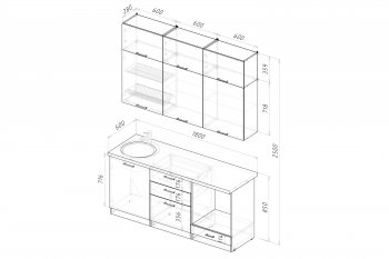 Кухонный гарнитур Шелли макси 1800 мм (Герда) в Серове - serov.mebel-e96.ru