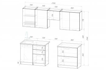 Кухонный гарнитур Шелли макси 2300 мм (Герда) в Серове - serov.mebel-e96.ru