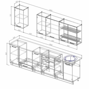 Кухонный гарнитур Латте 2800 мм в Серове - serov.mebel-e96.ru