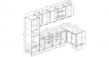 Угловой кухонный гарнитур Изумруд 3200х1400 мм в Серове - serov.mebel-e96.ru