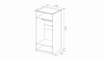 Шкаф 900 мм 2х дверный для платья ШиК-2 (Уголок Школьника 2) в Серове - serov.mebel-e96.ru