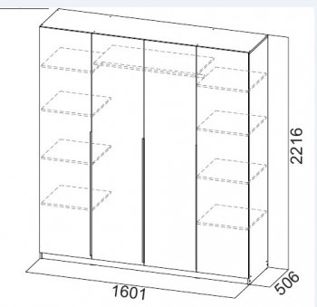 Шкаф 1600 мм ШК-5 графит (СВ) в Серове - serov.mebel-e96.ru