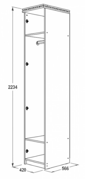 Шкаф 1-но дверный для одежды Ольга-13 в Серове - serov.mebel-e96.ru