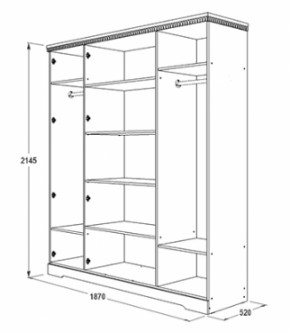 Шкаф 1800 мм для одежды и белья Ольга-12 МДФ в Серове - serov.mebel-e96.ru