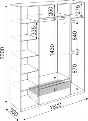 Шкаф 4-х створчатый Глэдис 1600 (модуль 24) в Серове - serov.mebel-e96.ru