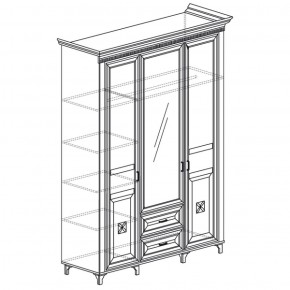 Шкаф для одежды 3-дверный с зеркалом Марлен 470 (Яна) в Серове - serov.mebel-e96.ru