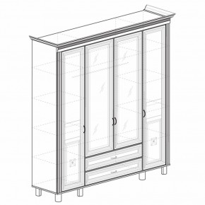 Шкаф для одежды 4-дверный с зеркалом Марлен 493 (Яна) в Серове - serov.mebel-e96.ru