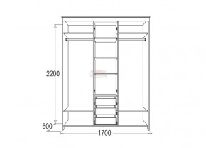 Шкаф для платья и белья Мираж 4 (1700) в Серове - serov.mebel-e96.ru