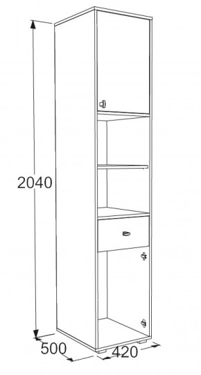 Шкаф комбинированный Омега 18 в Серове - serov.mebel-e96.ru