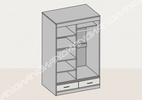 Шкаф-купе 2-х дверный с ящиками и зеркалом (арт. 008) 1150 мм (Диал) в Серове - serov.mebel-e96.ru