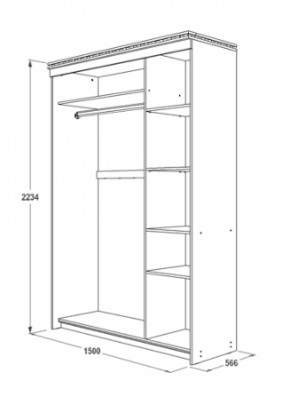 Шкаф-купе 1500 мм 3-х дверный Ольга-13 в Серове - serov.mebel-e96.ru