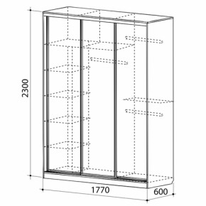 Шкаф-купе Бассо 1-600 (полки слева) в Серове - serov.mebel-e96.ru