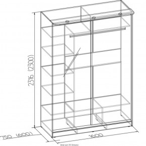 Шкаф-купе Домашний 1600 ясень темный бодега светлый в Серове - serov.mebel-e96.ru