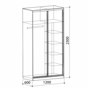 Шкаф-купе Рио 1-600 Бабочки (полки справа) в Серове - serov.mebel-e96.ru