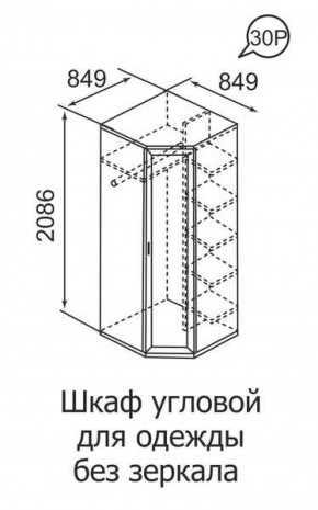 Шкаф угловой для одежды Ника-Люкс 30 без зеркал в Серове - serov.mebel-e96.ru