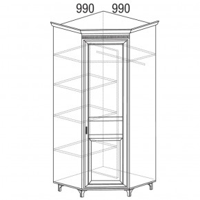 Шкаф угловой (угол 990х990) Марлен 473 (Яна) в Серове - serov.mebel-e96.ru