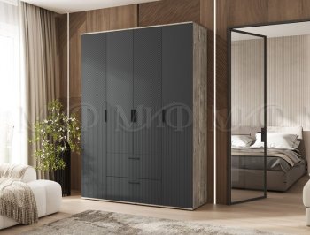 Шкаф 1600 мм Сильвия, дуб юкон/графит (Миф) в Серове - serov.mebel-e96.ru