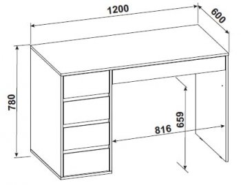Стол компьютерный №13+пенал ШК-5 (СВ) в Серове - serov.mebel-e96.ru