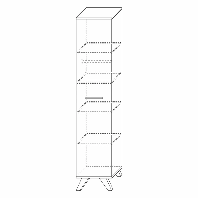 Шкаф-пенал 400 мм Вега Скандинавия, белый гл.(Кураж) в Серове - serov.mebel-e96.ru