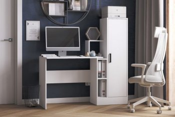 Компьютерный стол СКМ-2 белый (Микон) в Серове - serov.mebel-e96.ru