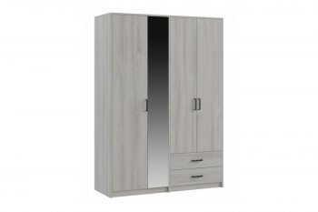 Шкаф 1500 мм  4-х ств. с зеркалом 2 ящ. SVETLANA LOFT, сосна белая (Генезис) в Серове - serov.mebel-e96.ru