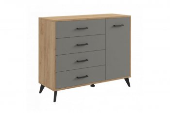 Комод-Тумба (1дв,4ящ) SVETLANA LOFT, дуб золотой/серый (Генезис) в Серове - serov.mebel-e96.ru