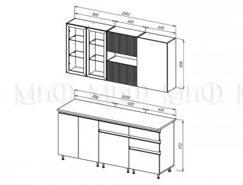 Кухонный гарнитур Техно-6 2000 мм (Миф) в Серове - serov.mebel-e96.ru