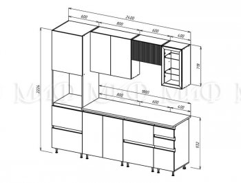 Кухонный гарнитур Техно-6 2400 мм (Миф) в Серове - serov.mebel-e96.ru