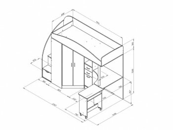 Кровать-чердак Теремок 1 Гранд Белый/оранжевый (ФМ) в Серове - serov.mebel-e96.ru