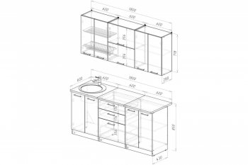 Кухонный гарнитур Терция макси 2 1800 мм (Герда) в Серове - serov.mebel-e96.ru