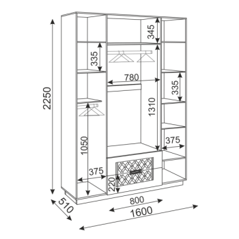 Шкаф распашной Тиффани М28 1600 мм (Риннер) в Серове - serov.mebel-e96.ru