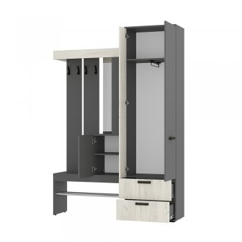 Прихожая Трамп графит/крафт белый (БТС) в Серове - serov.mebel-e96.ru