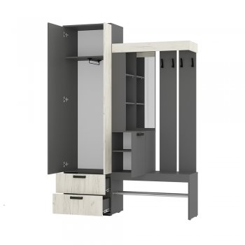 Прихожая Трамп графит/крафт белый (БТС) в Серове - serov.mebel-e96.ru