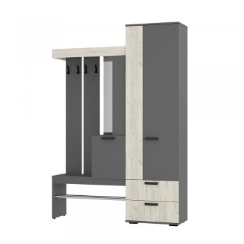 Прихожая Трамп графит/крафт белый (БТС) в Серове - serov.mebel-e96.ru